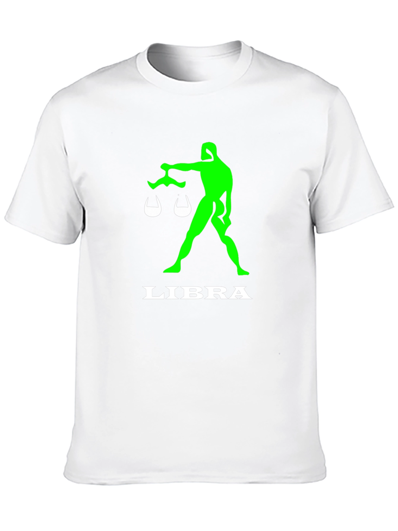 Camiseta Negra Libra Signo Zodiacal Verde