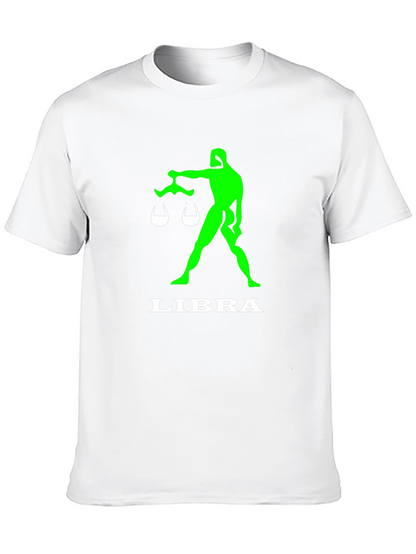 Camiseta Negra Libra Signo Zodiacal Verde