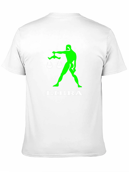 Camiseta Negra Libra Signo Zodiacal Verde