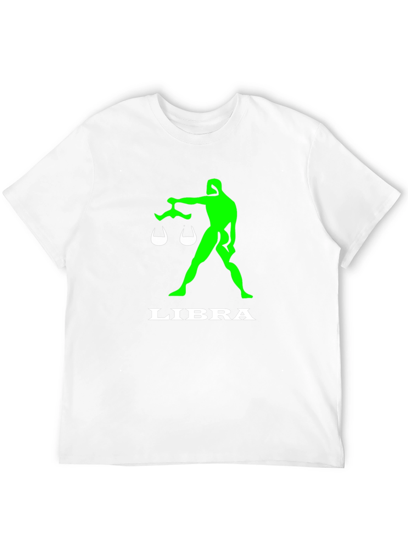 Camiseta Negra Libra Signo Zodiacal Verde