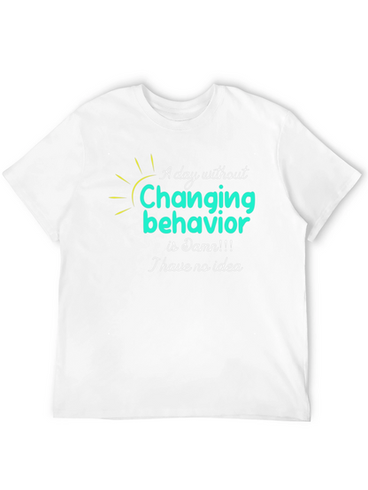 Camiseta Negra con Diseño Gráfico Changing Behavior
