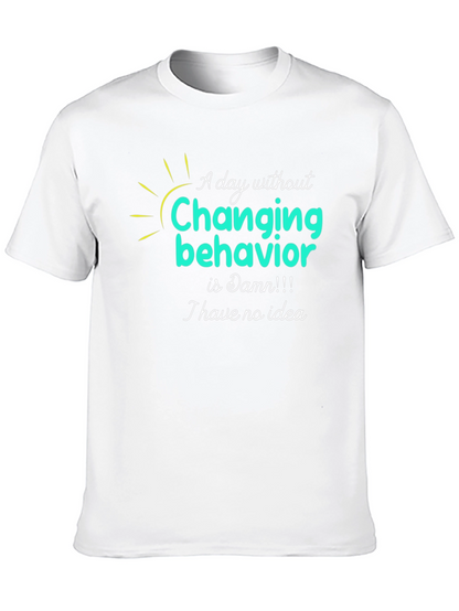 Camiseta Negra con Diseño Gráfico Changing Behavior