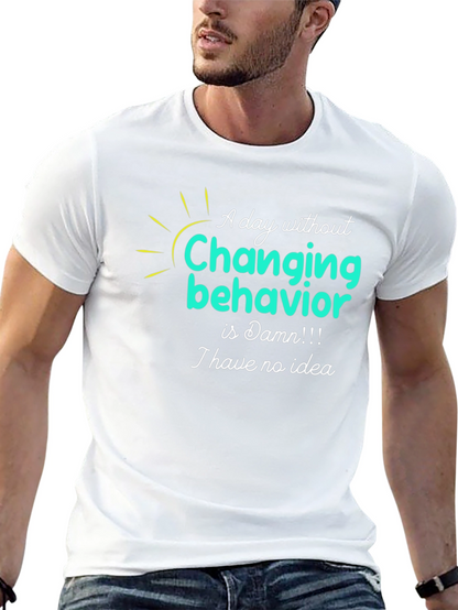 Camiseta Negra con Diseño Gráfico Changing Behavior