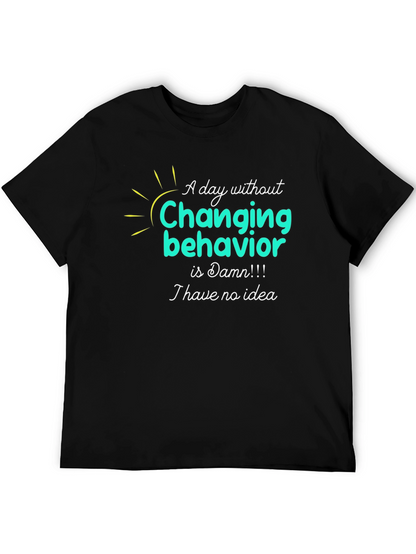 Camiseta Negra con Diseño Gráfico Changing Behavior