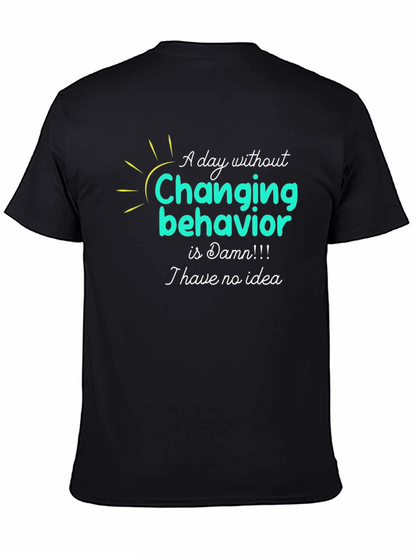 Camiseta Negra con Diseño Gráfico Changing Behavior