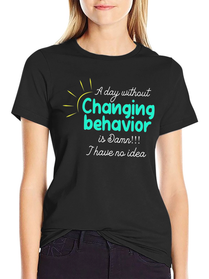Camiseta Negra con Diseño Gráfico Changing Behavior