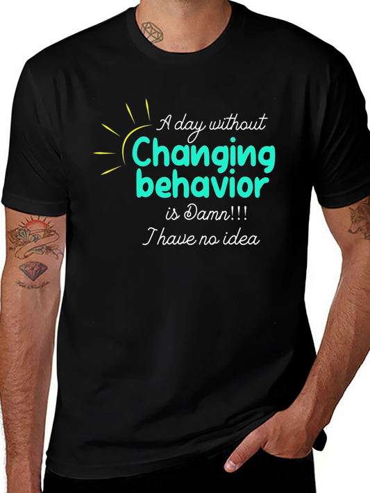 Camiseta Negra con Diseño Gráfico Changing Behavior