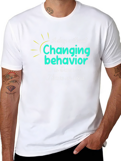 Camiseta Negra con Diseño Gráfico Changing Behavior