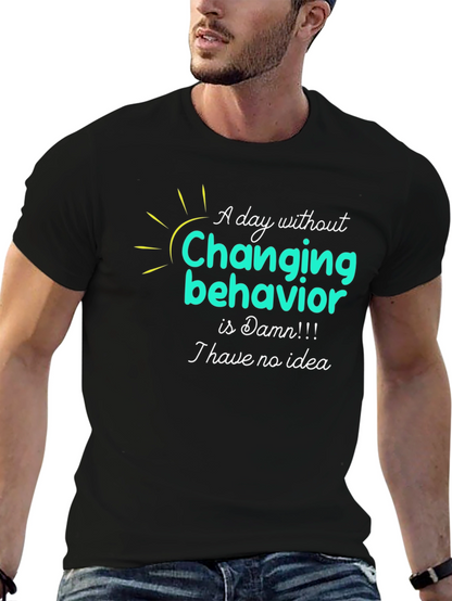 Camiseta Negra con Diseño Gráfico Changing Behavior