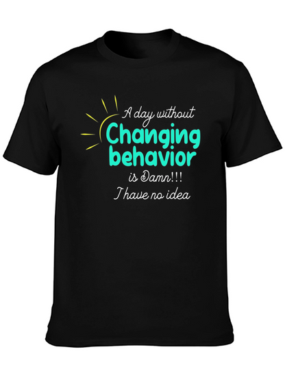 Camiseta Negra con Diseño Gráfico Changing Behavior