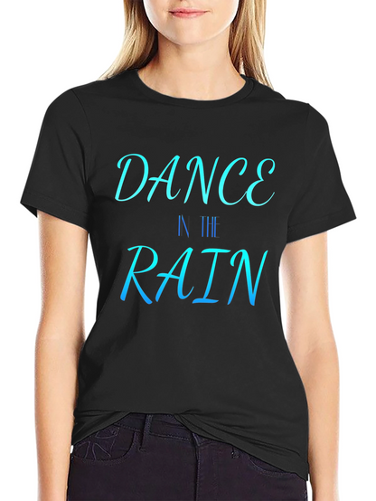 Camiseta Negra con Diseño Dance in Rain