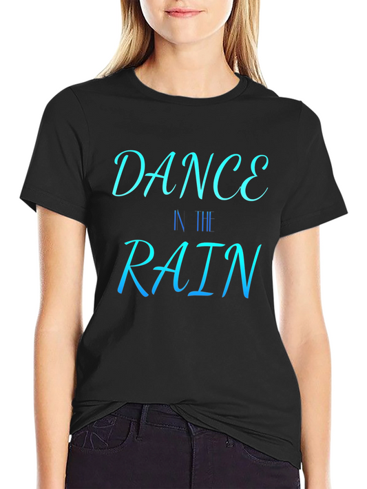 Camiseta Negra con Diseño Dance in Rain