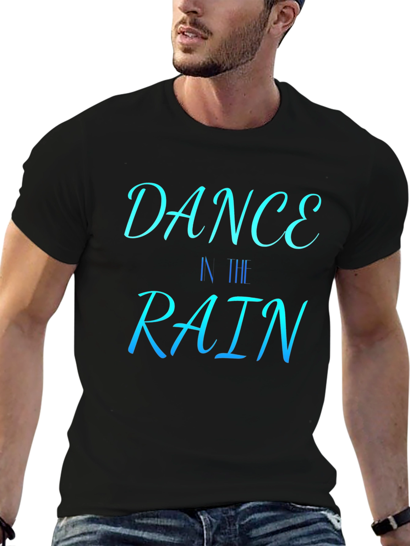 Camiseta Negra con Diseño Dance in Rain