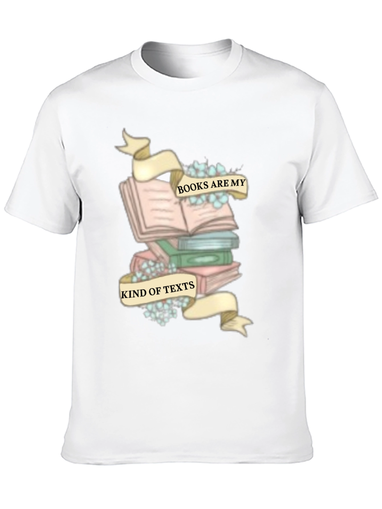 Camiseta Negra con Diseño de Libros y Frase Literaria