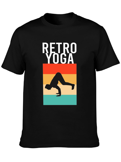 Camiseta Retro Yoga Hombre Algodón