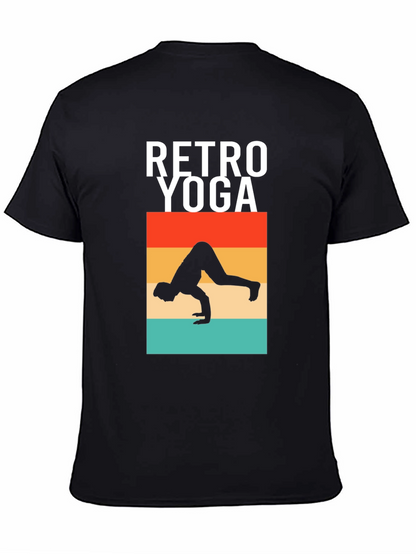 Camiseta Retro Yoga Hombre Algodón