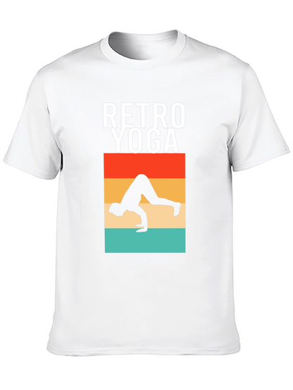 Camiseta Retro Yoga Hombre Algodón