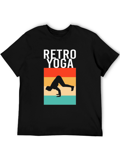 Camiseta Retro Yoga Hombre Algodón
