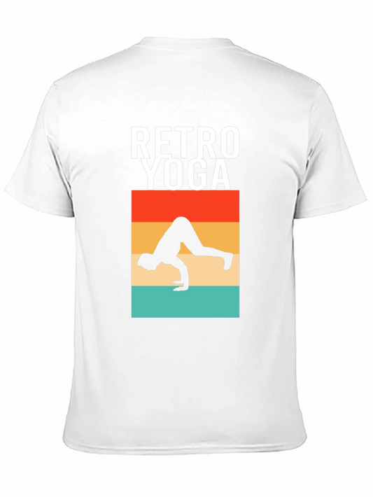 Camiseta Retro Yoga Hombre Algodón