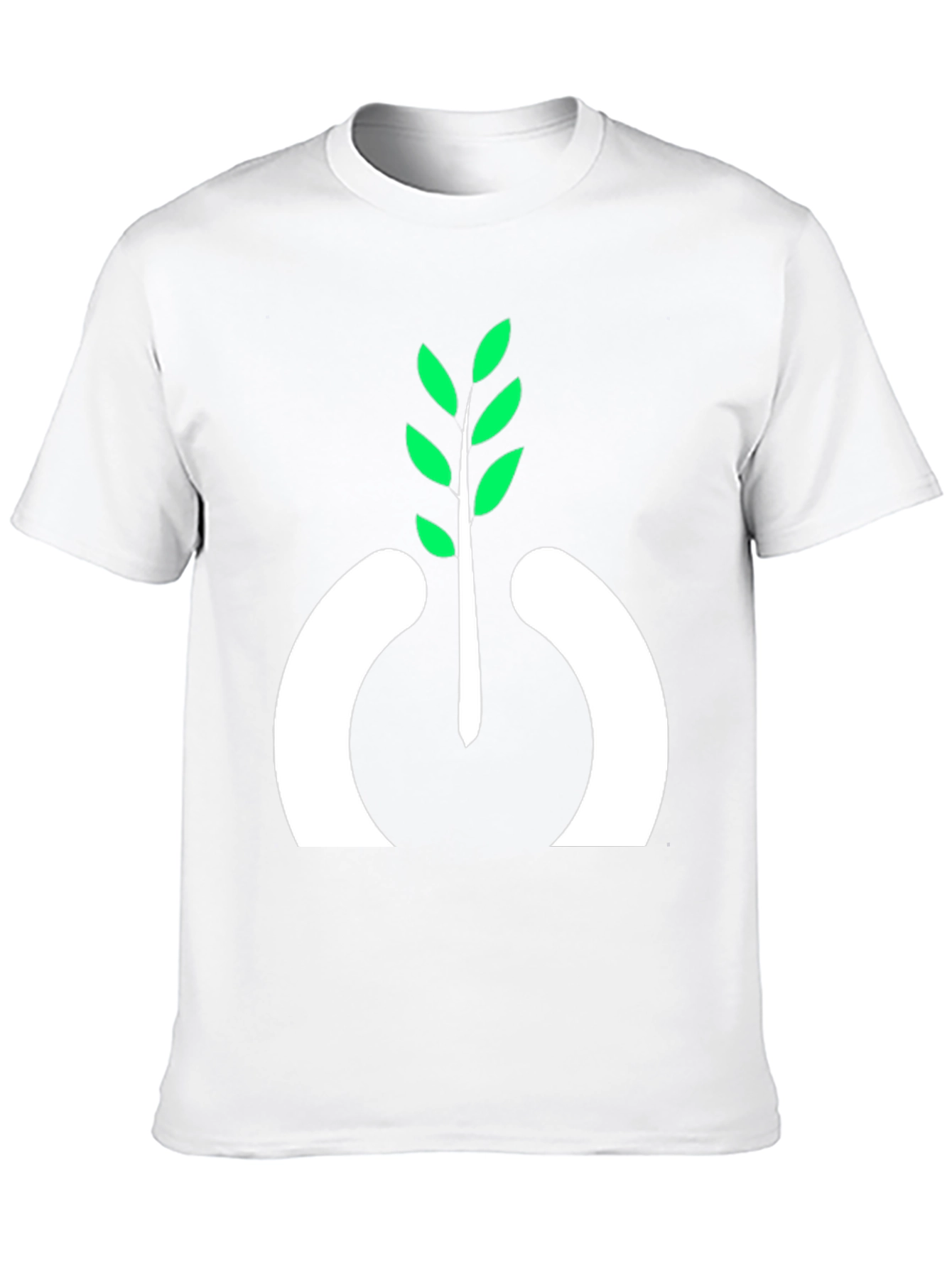 Camiseta Negra con Diseño de Planta Abstracta