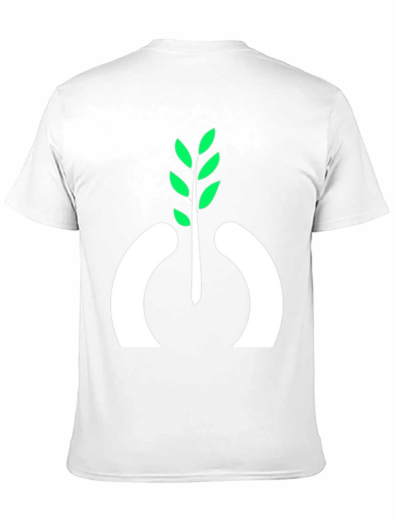 Camiseta Negra con Diseño de Planta Abstracta