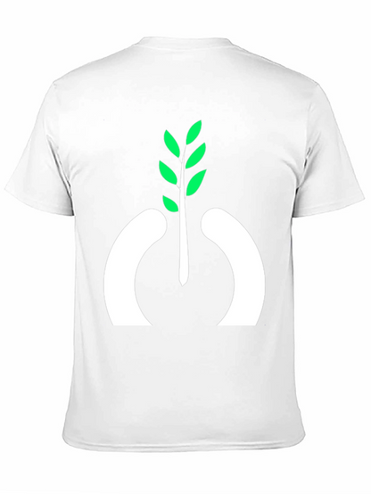 Camiseta Negra con Diseño de Planta Abstracta