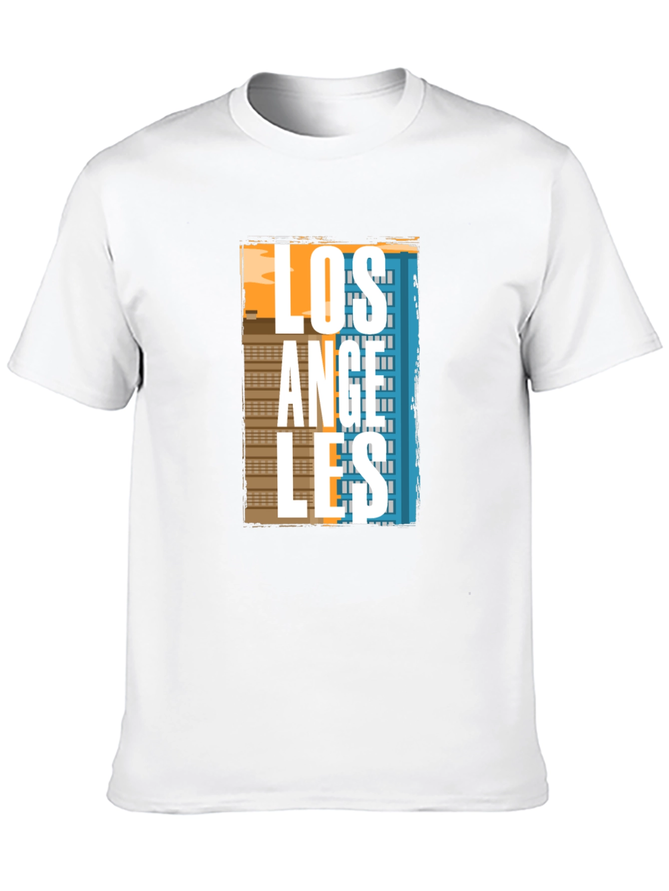 Camiseta Negra Estampado Los Ángeles