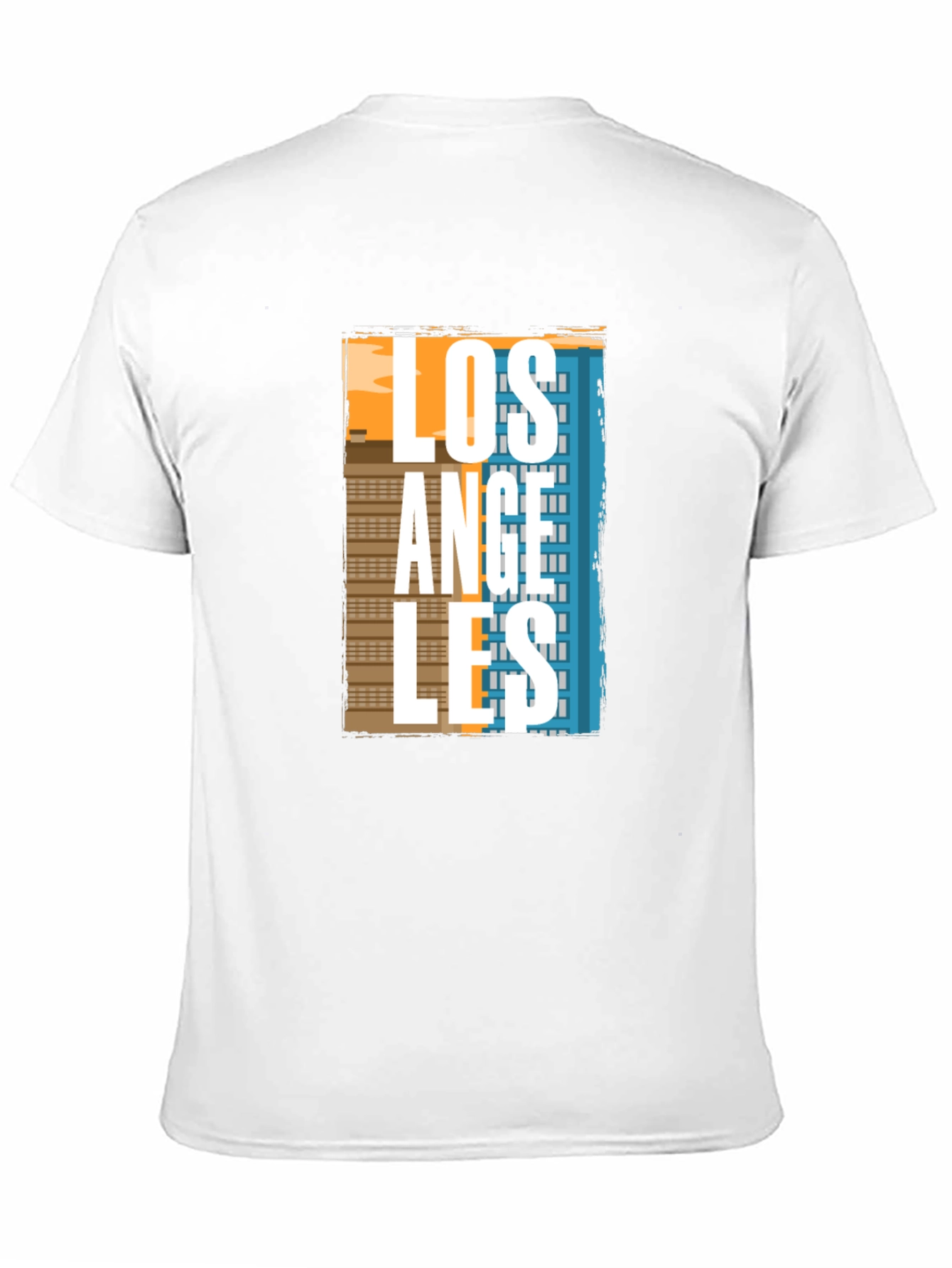 Camiseta Negra Estampado Los Ángeles