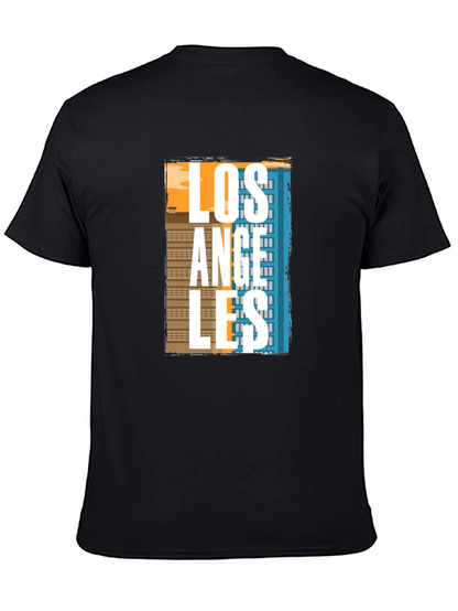 Camiseta Negra Estampado Los Ángeles