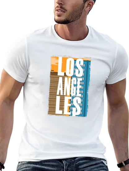 Camiseta Negra Estampado Los Ángeles