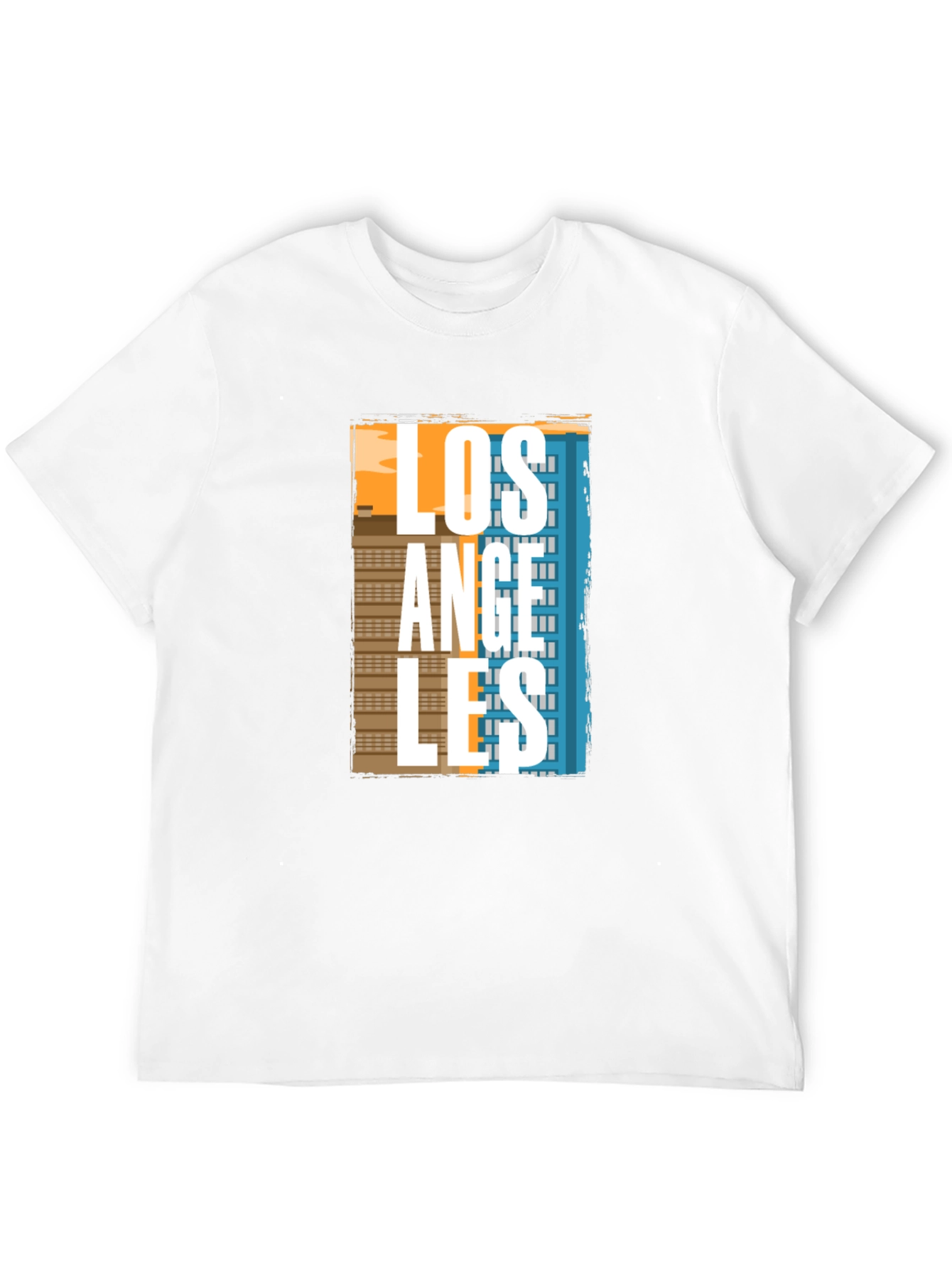 Camiseta Negra Estampado Los Ángeles