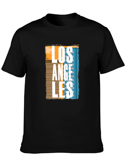 Camiseta Negra Estampado Los Ángeles