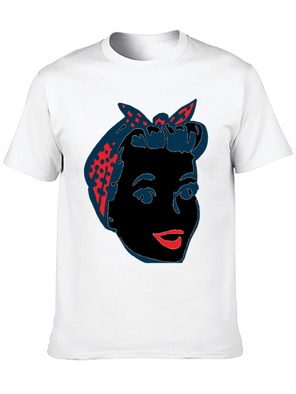 Camiseta Negra con Diseño Retro de Mujer