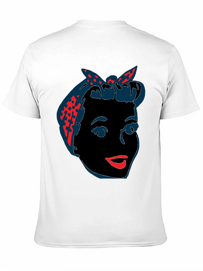 Camiseta Negra con Diseño Retro de Mujer