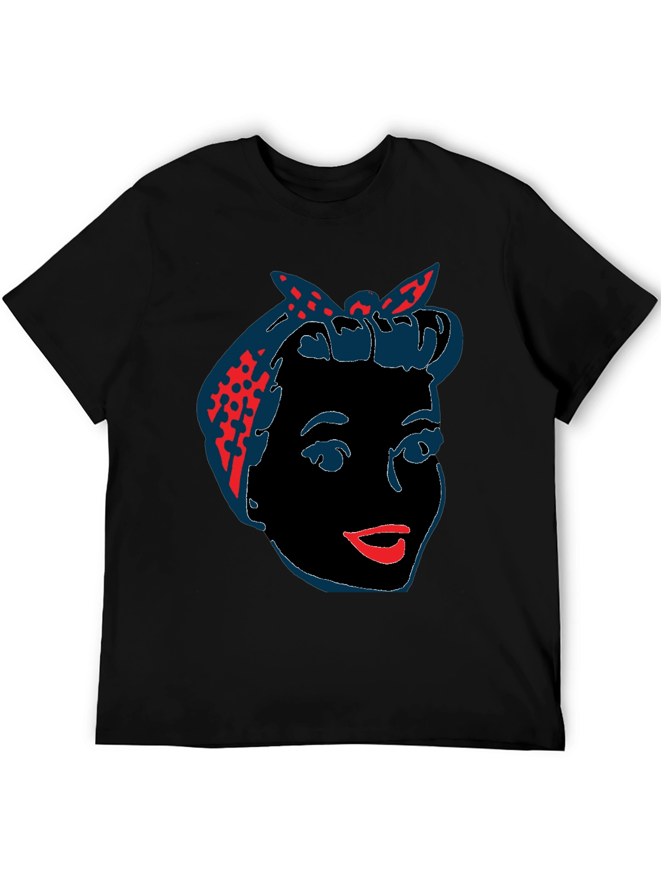 Camiseta Negra con Diseño Retro de Mujer