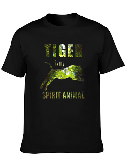Camiseta Negra con Diseño de Tigre - Animal Espiritual