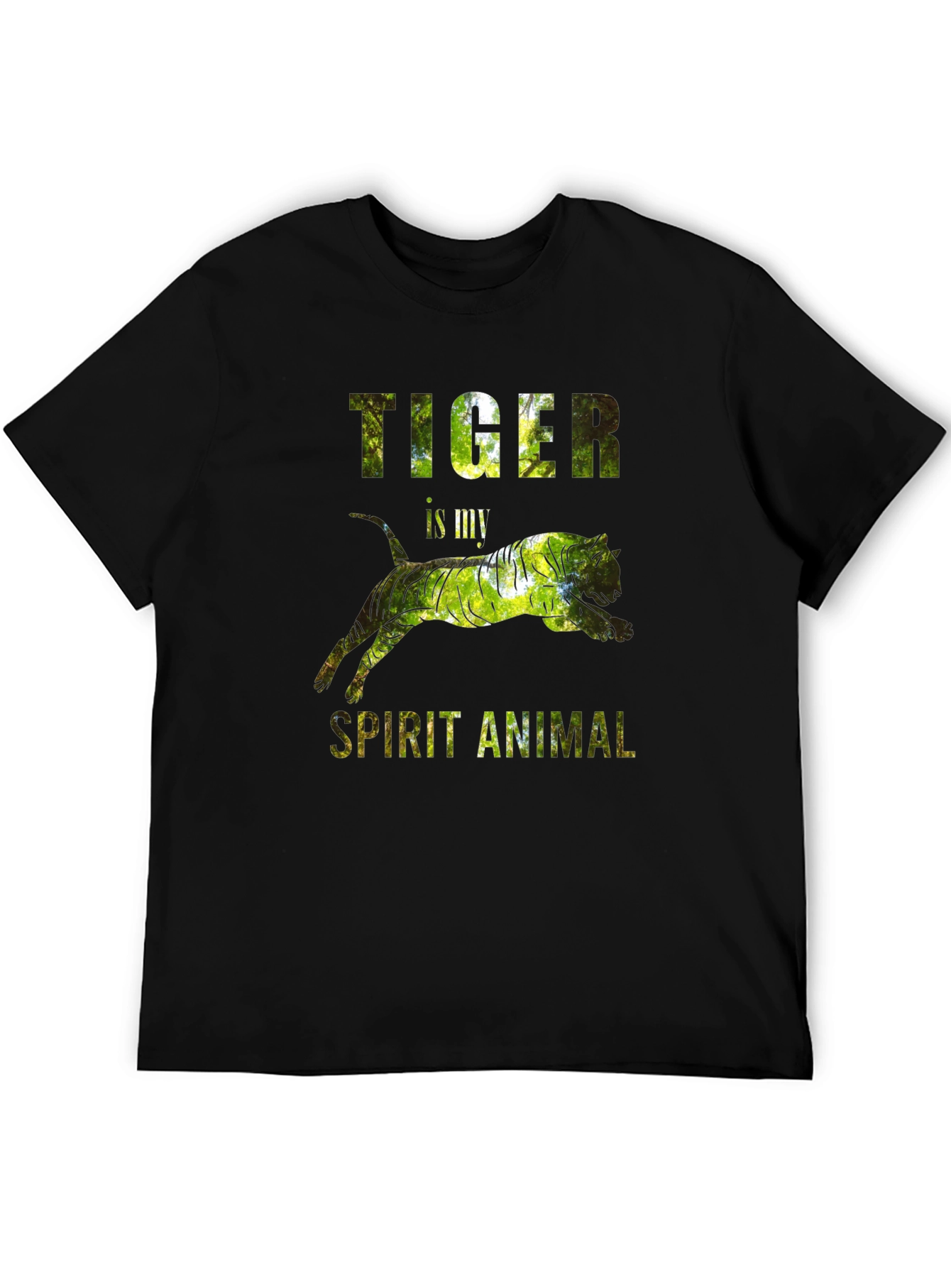 Camiseta Negra con Diseño de Tigre - Animal Espiritual