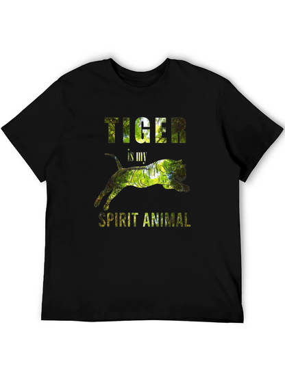 Camiseta Negra con Diseño de Tigre - Animal Espiritual