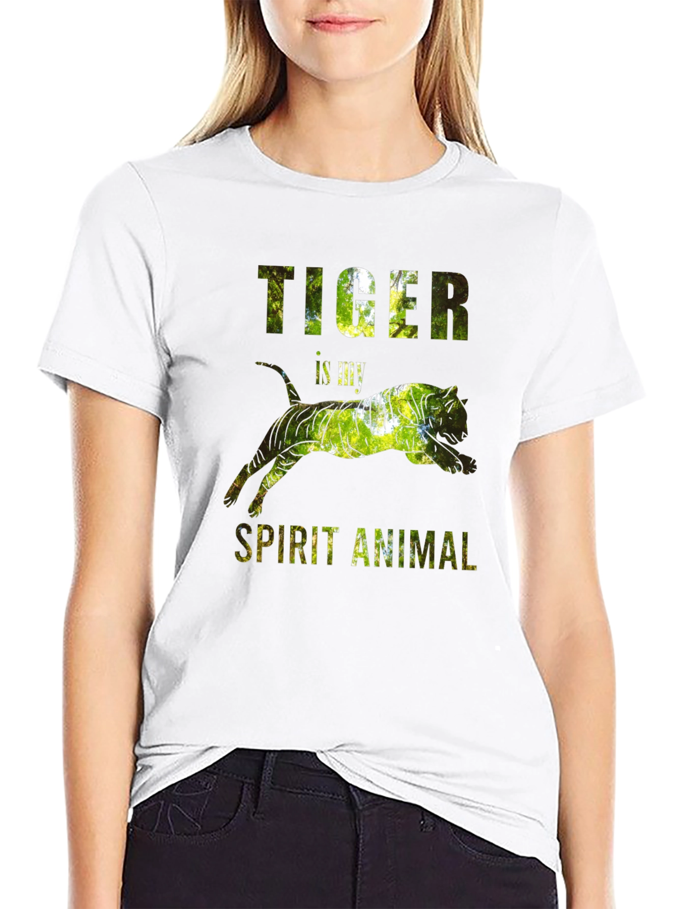Camiseta Negra con Diseño de Tigre - Animal Espiritual