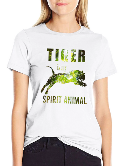 Camiseta Negra con Diseño de Tigre - Animal Espiritual