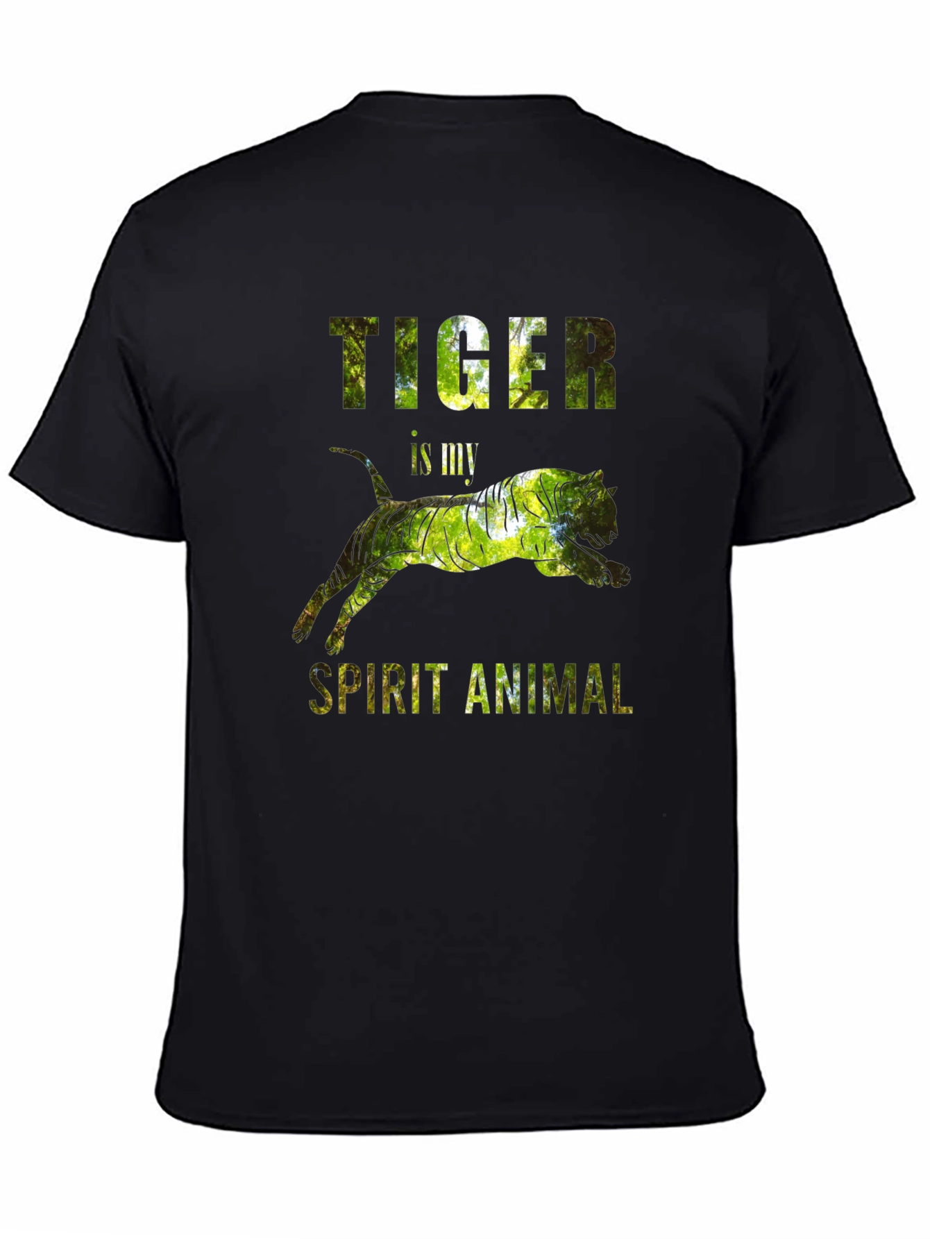 Camiseta Negra con Diseño de Tigre - Animal Espiritual
