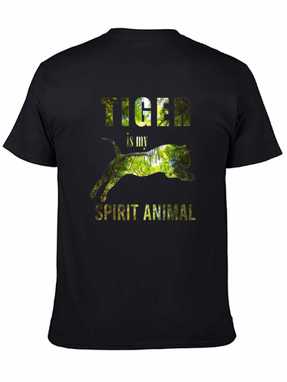 Camiseta Negra con Diseño de Tigre - Animal Espiritual