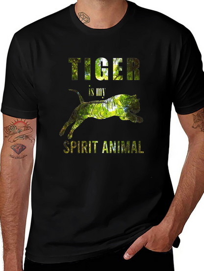 Camiseta Negra con Diseño de Tigre - Animal Espiritual