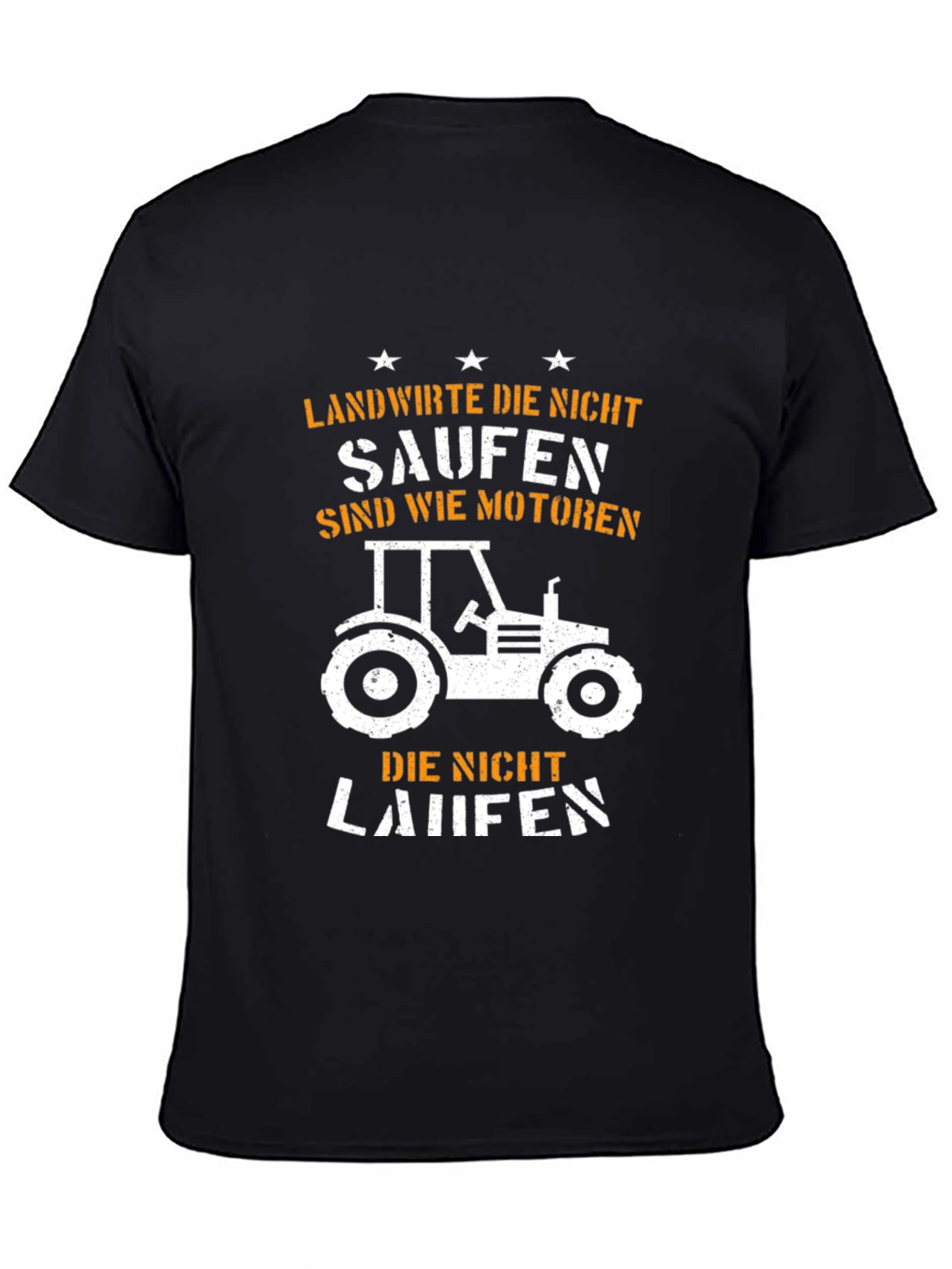 Camiseta Negra Granjero Tractor - Humor Alemán