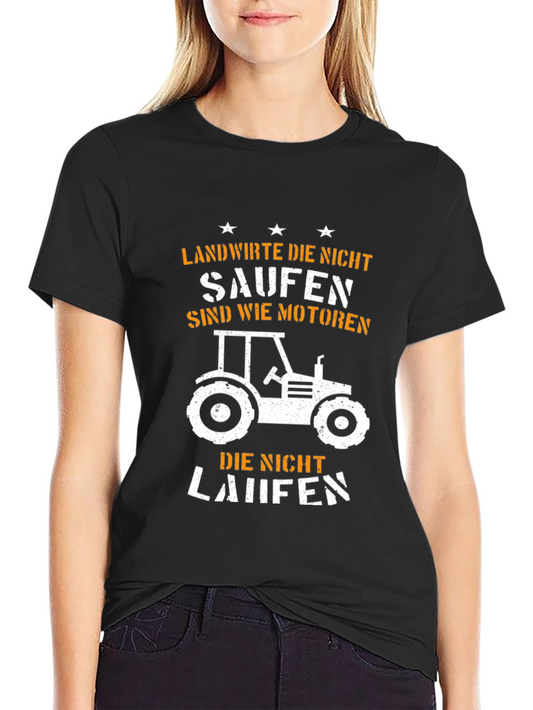 Camiseta Negra Granjero Tractor - Humor Alemán