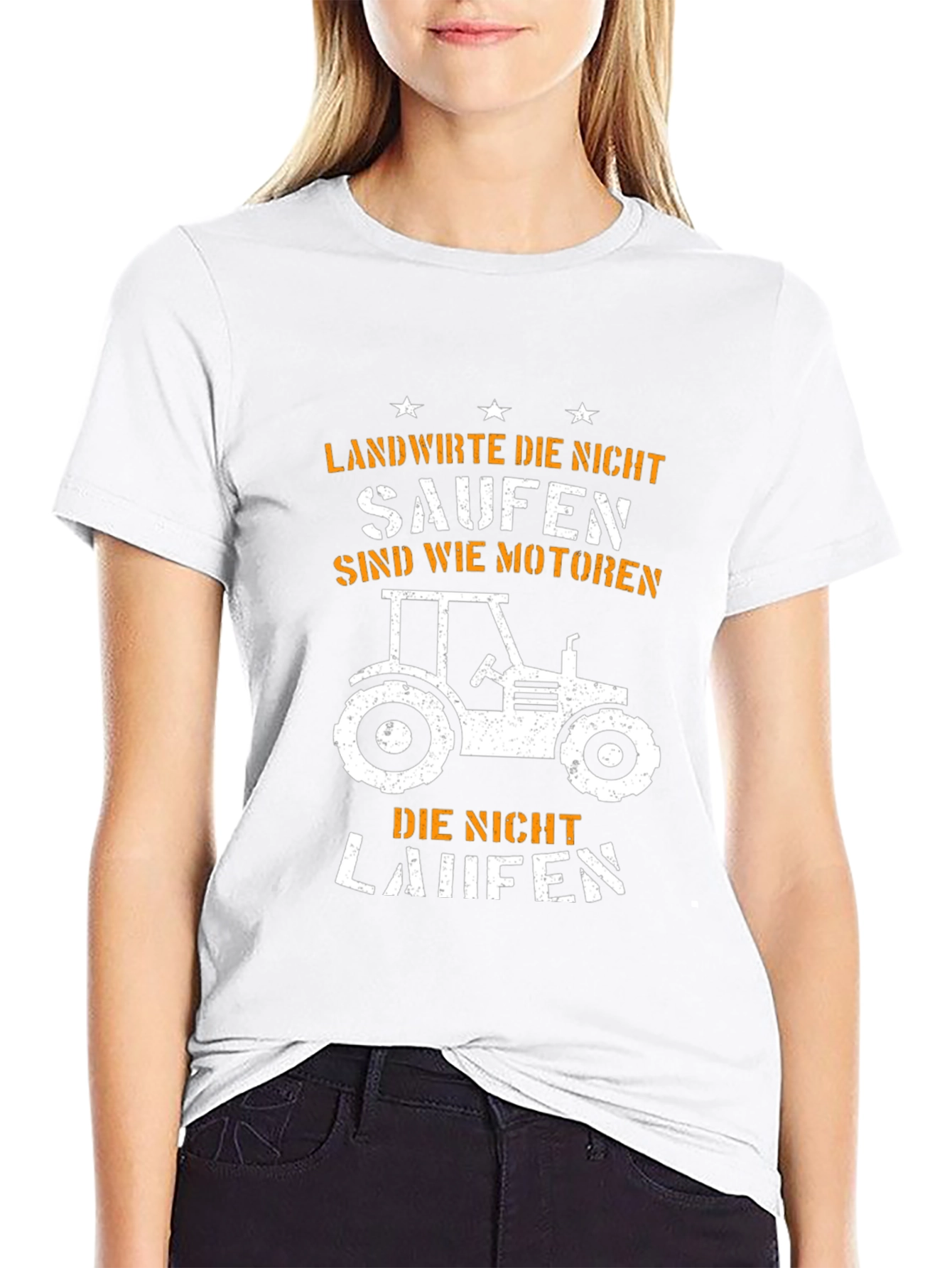 Camiseta Negra Granjero Tractor - Humor Alemán