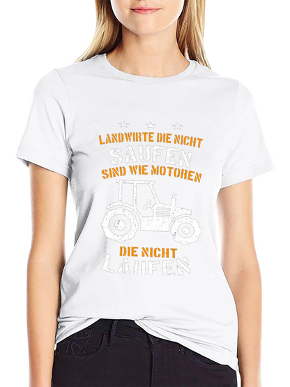 Camiseta Negra Granjero Tractor - Humor Alemán