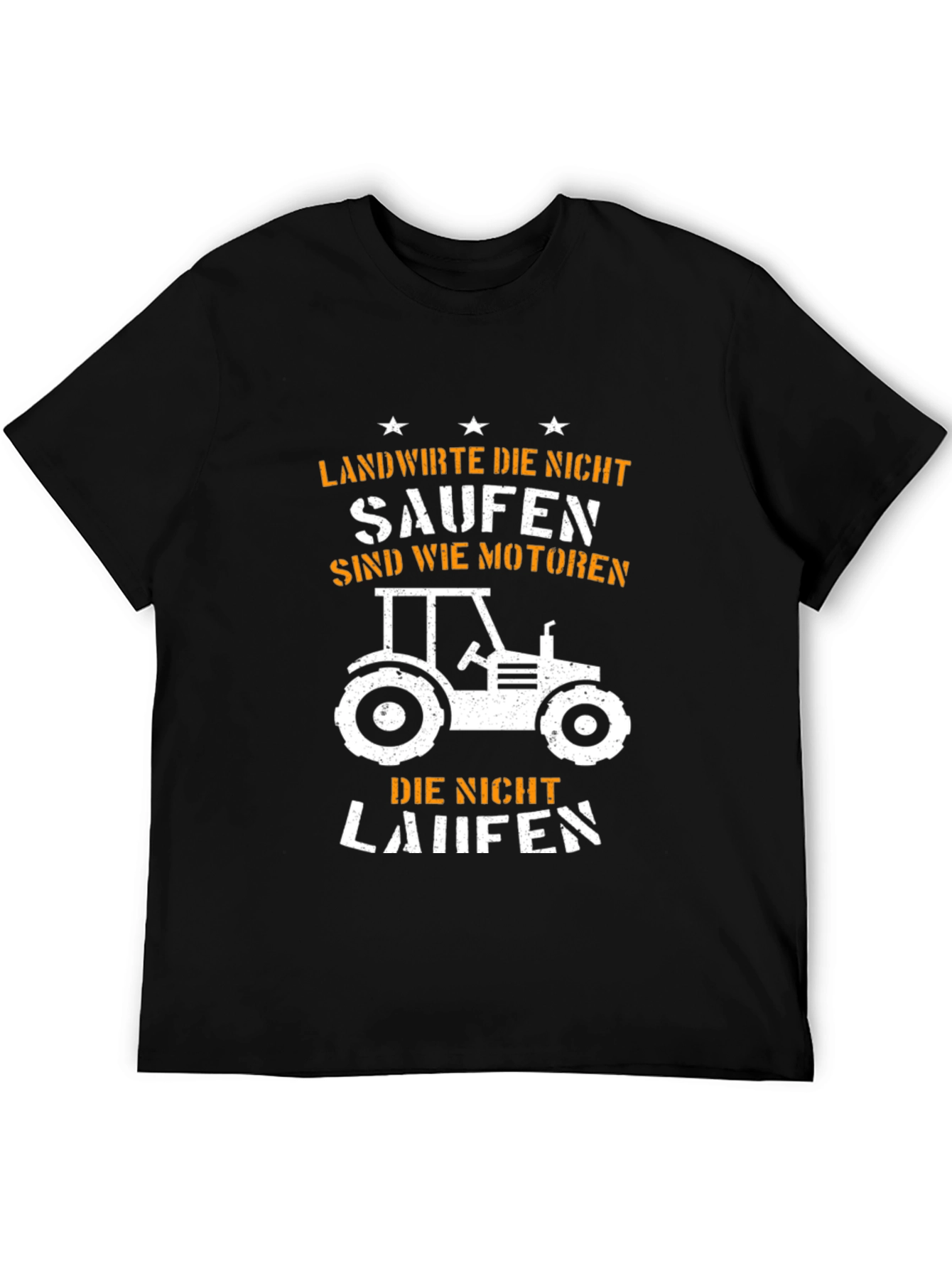 Camiseta Negra Granjero Tractor - Humor Alemán