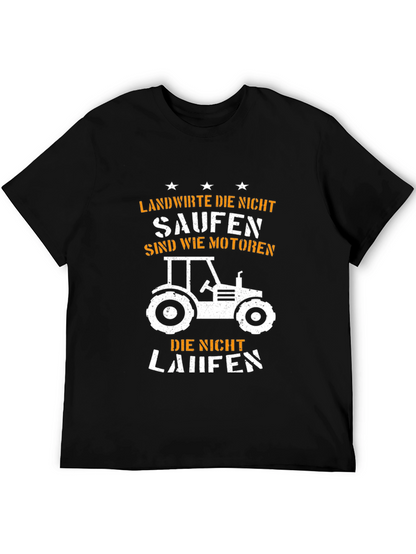 Camiseta Negra Granjero Tractor - Humor Alemán