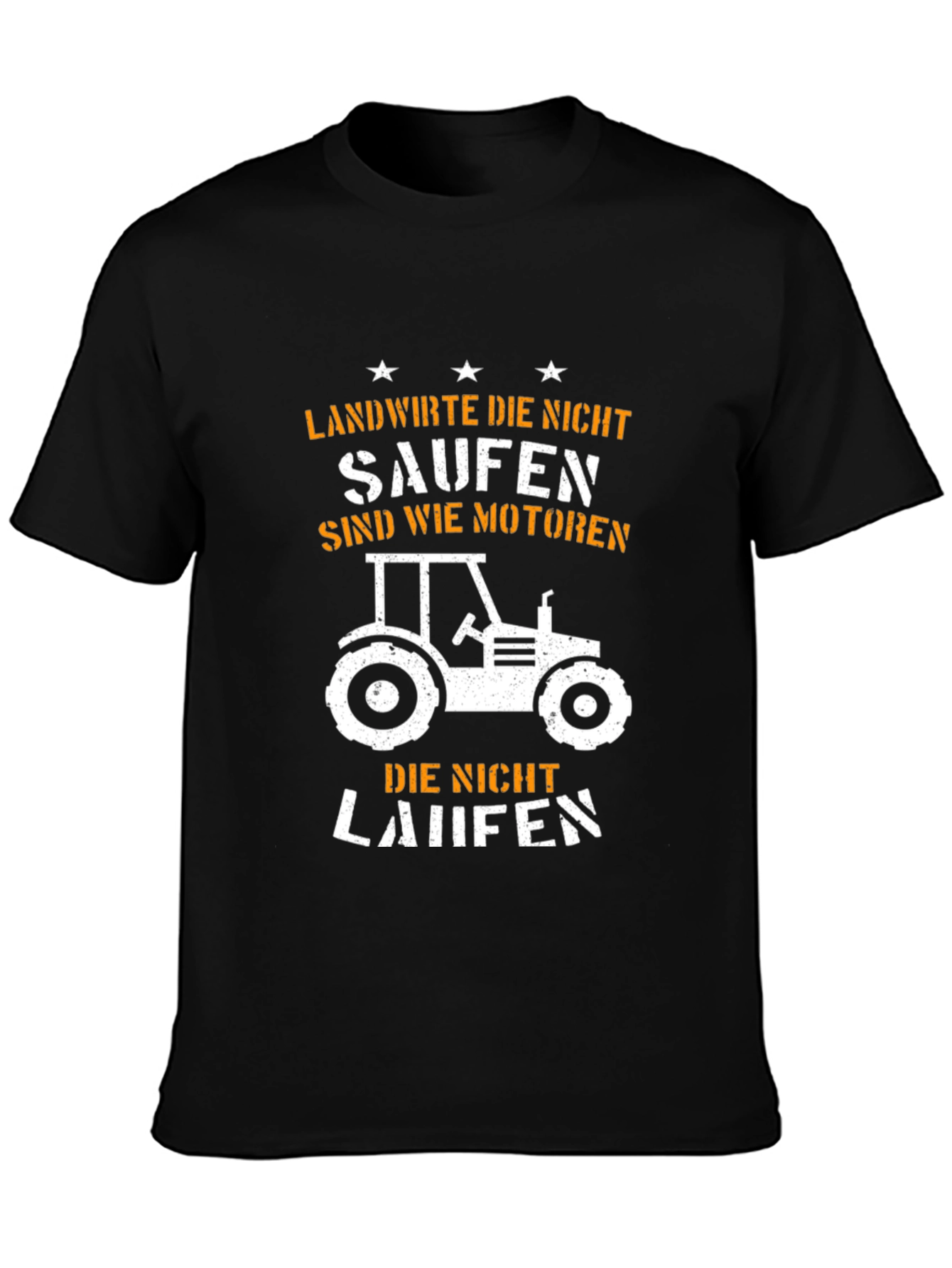 Camiseta Negra Granjero Tractor - Humor Alemán